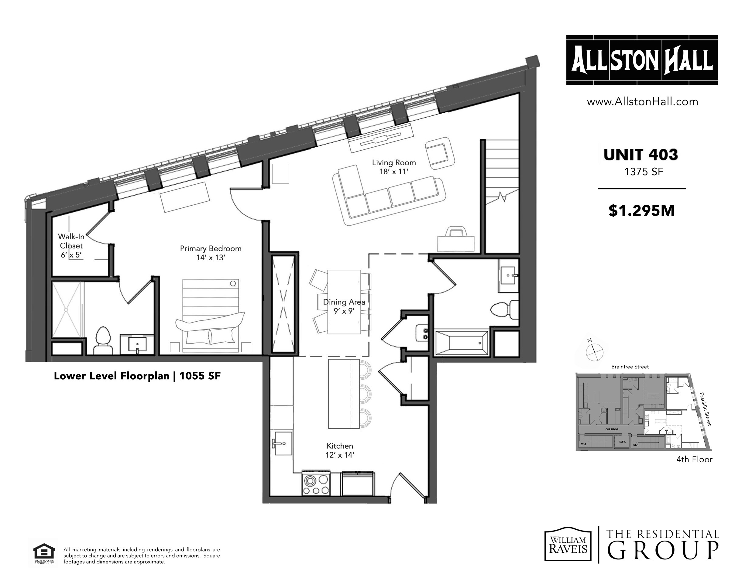 Floor Plan of 403 New Allston Hall Lofts